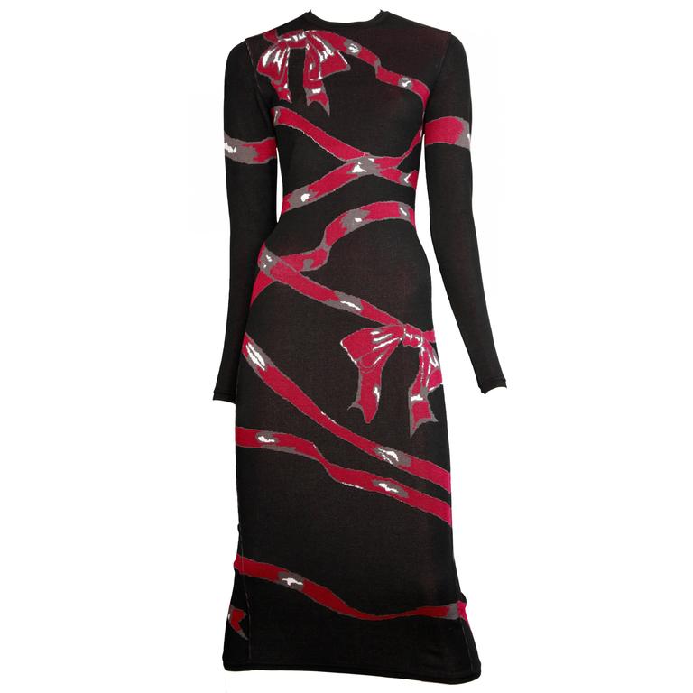 Alaia Pink Ribbon Dress 1992 For Sale at 1stdibs