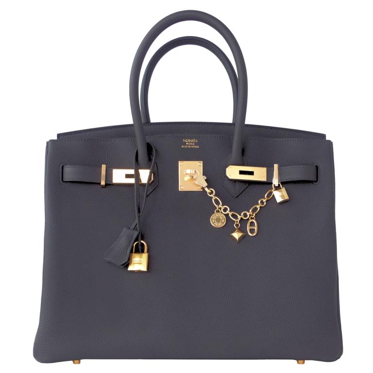 Hermes Graphite 35cm Togo Birkin Gold Hardware GHW Dark Gray Bag Superb at 1stDibs dark grey birkin hermes graphite color graphite birkin
