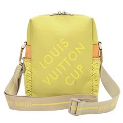 Louis Vuitton Weathery LV Cup 2003 Lime Green Damier Geant Messenger Bag LL208
