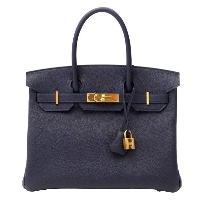 Brand New Hermes Birkin 30 Blue Nuit Togo