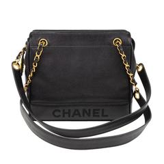Chanel Medium Black Caviar Leather Medium Shoulder Tote Bag