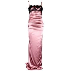Dolce & Gabbana Silk & Lace Evening Gown Dress