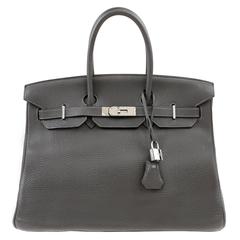 Hermès Graphite Clemence Leather  Birkin- 35 cm, PHW