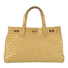 VBH Vault Media Lime Ostrich Top Handle Tote