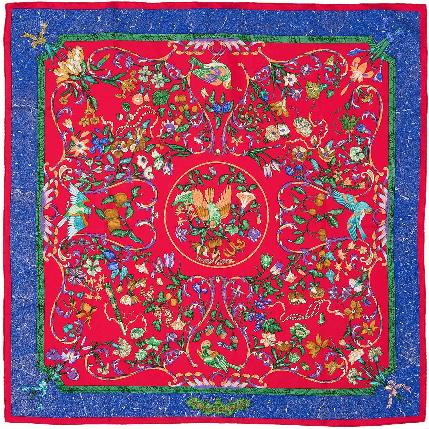 WOW!  Vintage Hermes Silk Scarf 'Pierres D'orient et D'Occident' by Zoe Pauwels