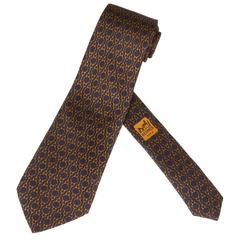 Vintage Hermes Silk Necktie "Snaffle Bits"