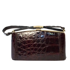 50s Brown Alligator Handbag 