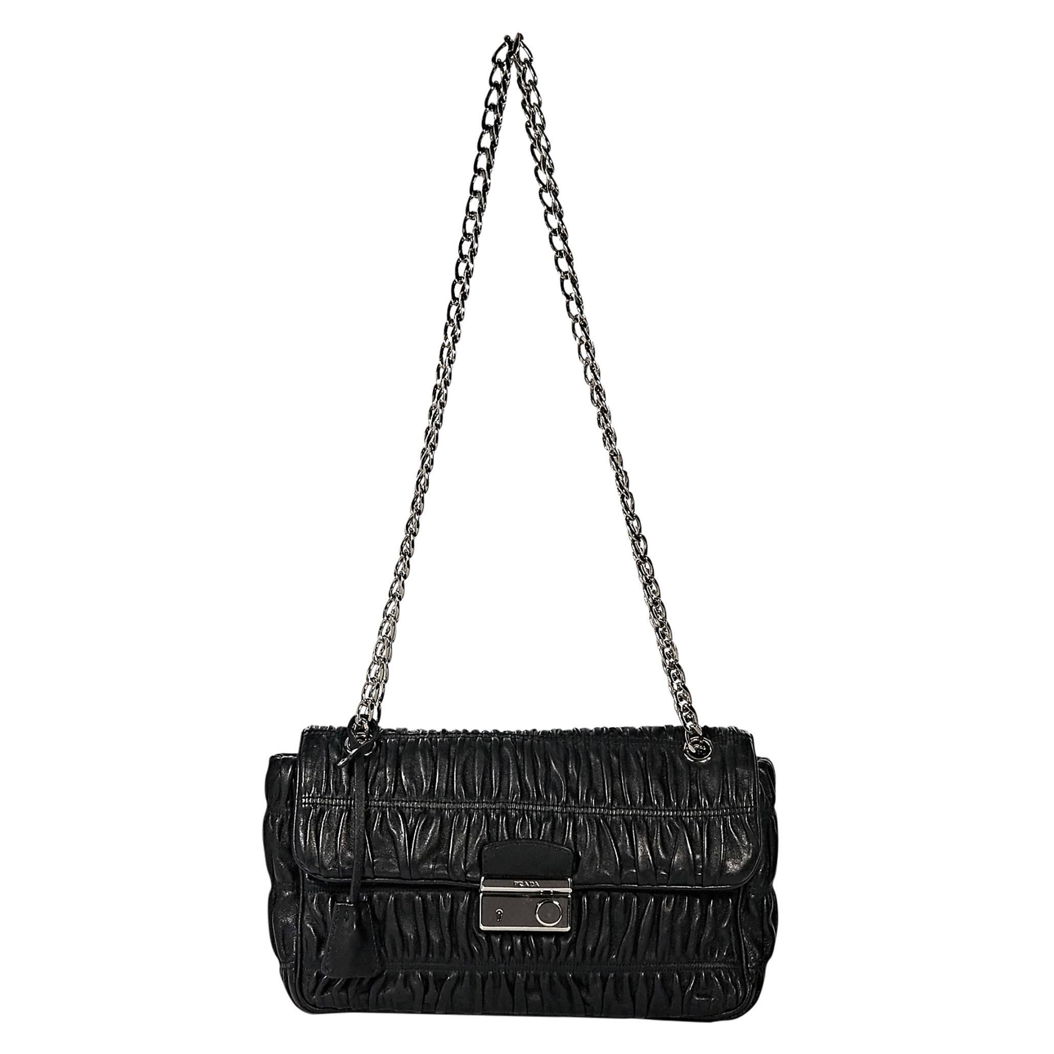 Black Prada Nappa Gaufre Leather Bag