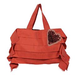 Red Lanvin Grosgrain Ribbon Handbag