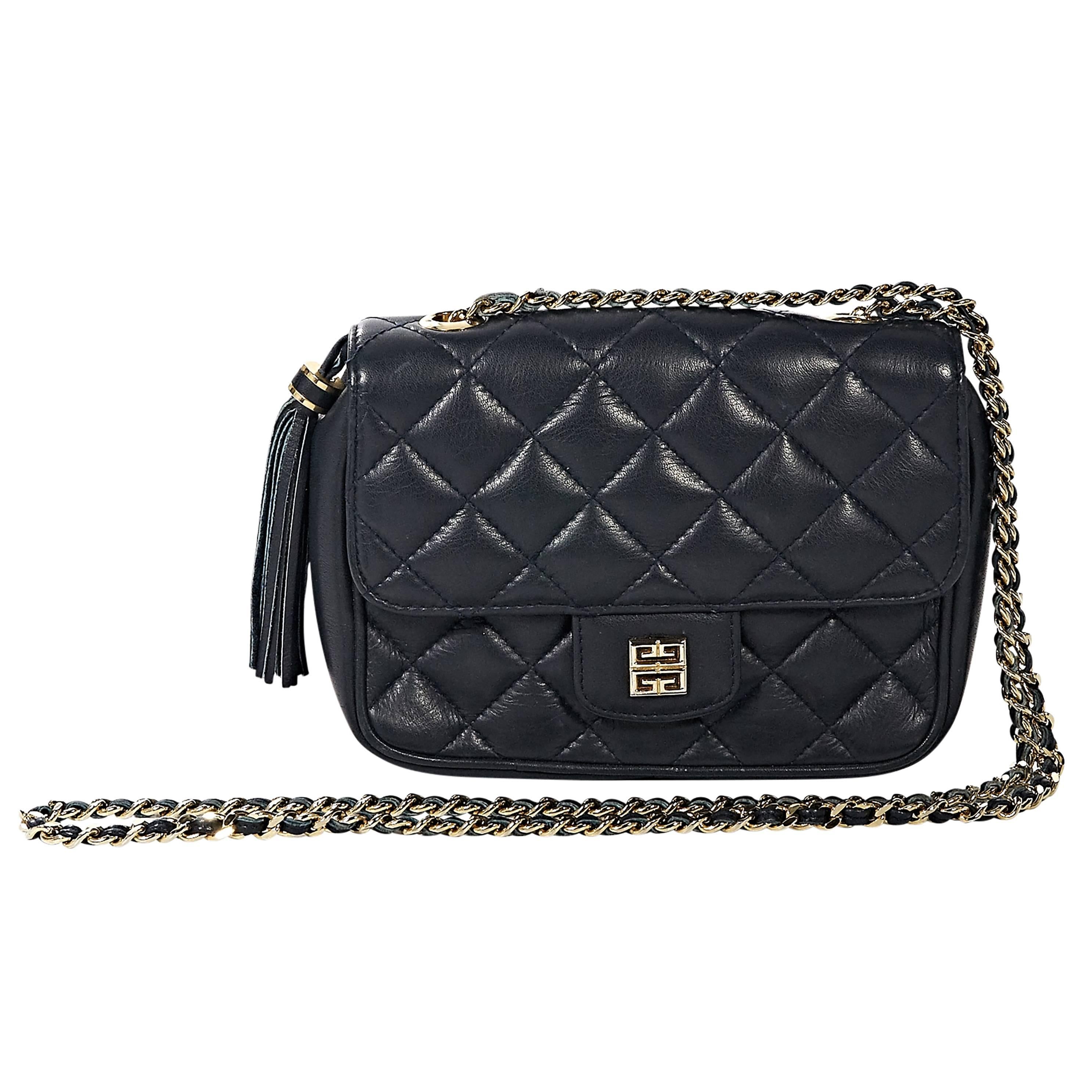 Navy Givenchy Quilted Leather Crossbody Bag