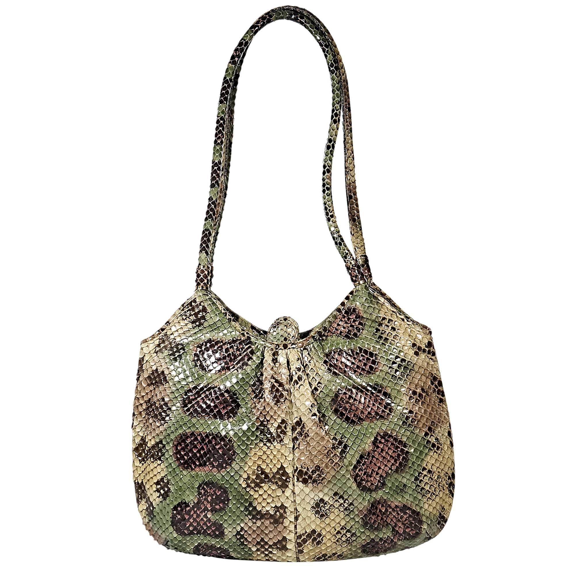 Multicolor Judith Leiber Python Shoulder Bag