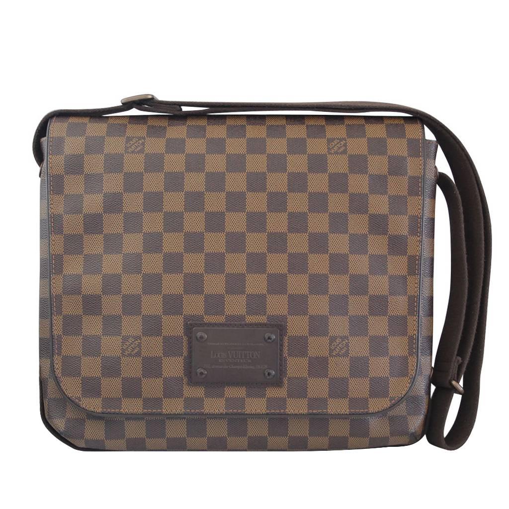 Brown Louis Vuitton Damier Ebene Brooklyn MM Crossbody Bag