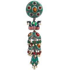1930s Max Boinet for Elsa SCHIAPARELLI Le Cirque Enamel Fur Clip Brooch Pin 4