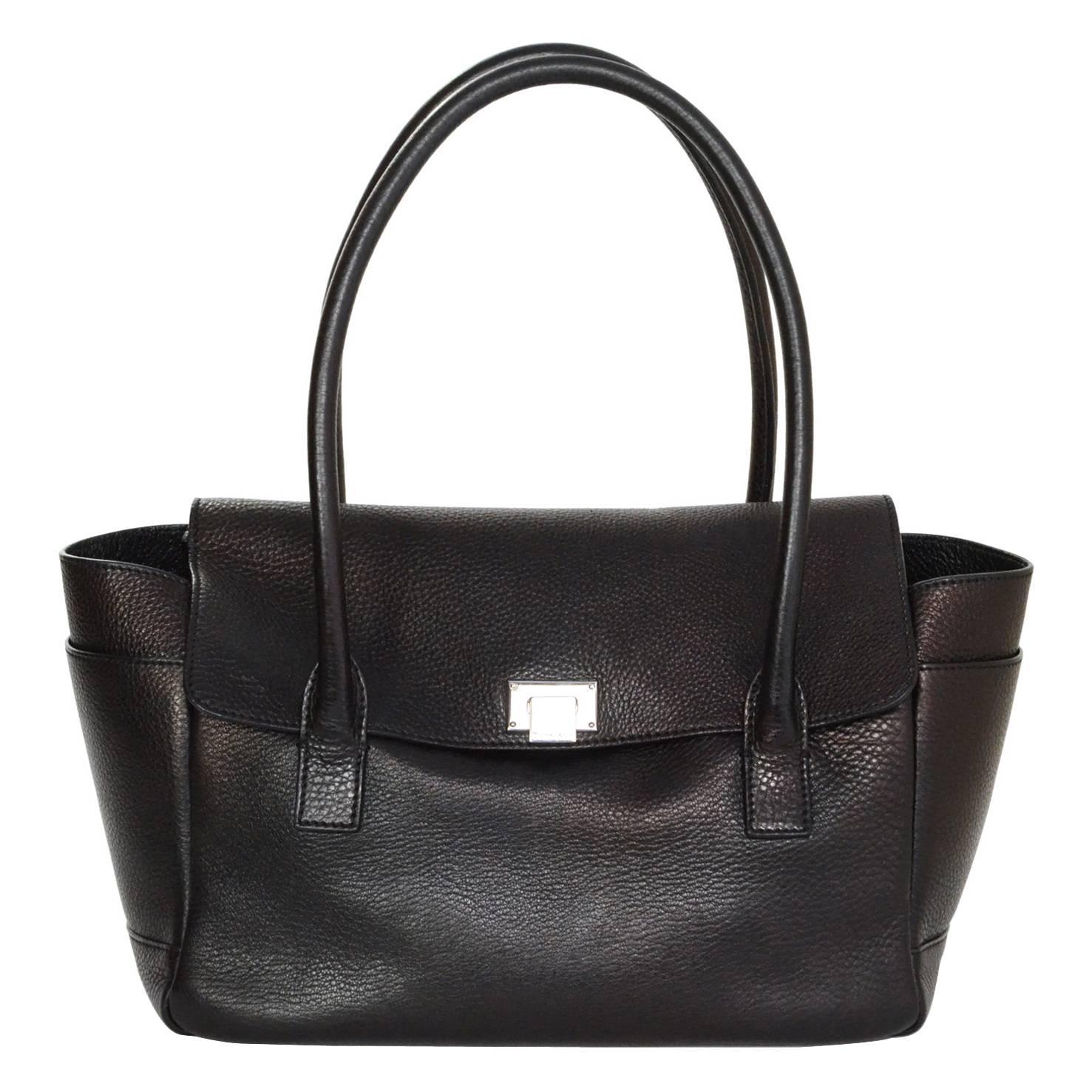 Tiffany and Co. Black Leather Shoulder Bag For Sale at 1stdibs
