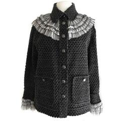 Chanel Jacket With Ruffle Trim 42