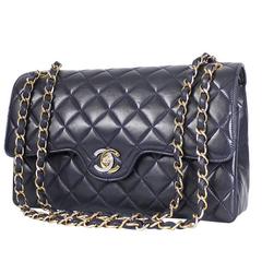 Vintage Chanel 2.55 Double Flap Classic Limited Edition Rare Navy