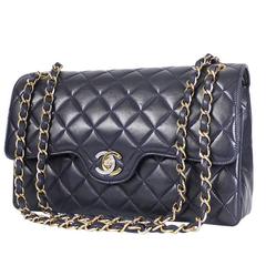 Vintage Chanel 2.55 Double Flap Classic Limited Edition Rare Navy 