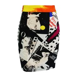 1991 Gianni Versace VOGUE Print Mini Skirt 40 6
