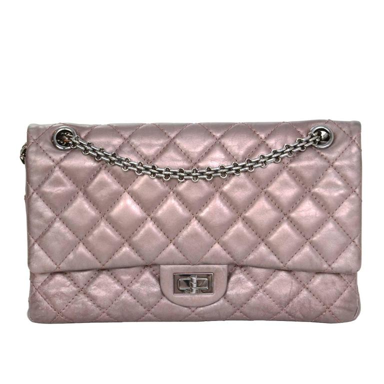 Chanel Muave Metallic Reissue 2.55 225 Medium Double Flap Classic Bag