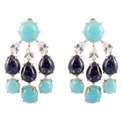 Blue Chalcedony Chandelier Earrings