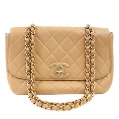 Chanel Beige Caviar Classic Flap Bag