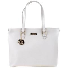 Leather White Tote Bag