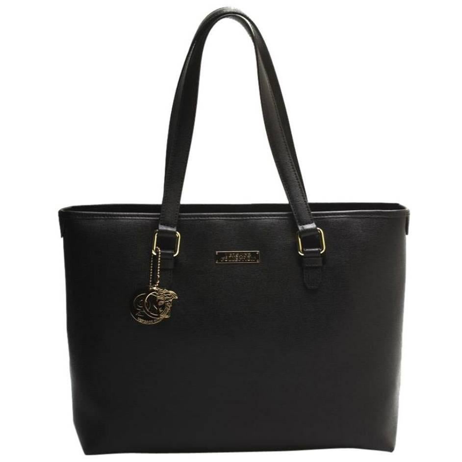 Versace Collection Leather Black Tote Bag