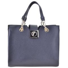 Pebble Leather Black Tote Bag