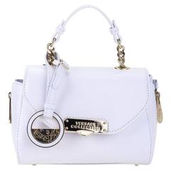 Versace Collection Vitello Spazzolato Handbag White Satchel