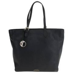 Pebbled Leather Black Tote Bag