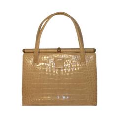 Lucille de Paris Blonde Crocodile Handbag, Circa 1950