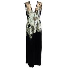 A/W 2007 Runway Alexander McQueen Flame Beaded Black Silk Gown Dress 38 2