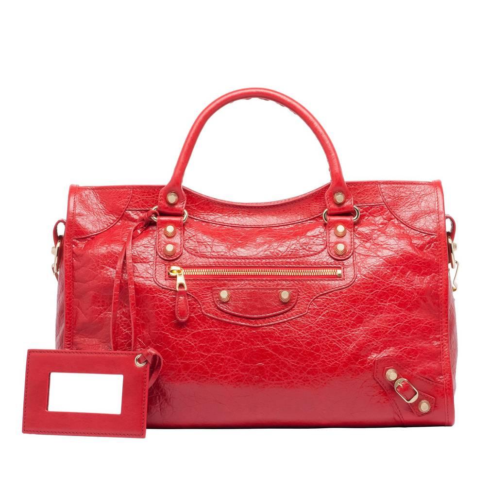 Balenciaga Giant 12 City Oro Red Lipstick Bag