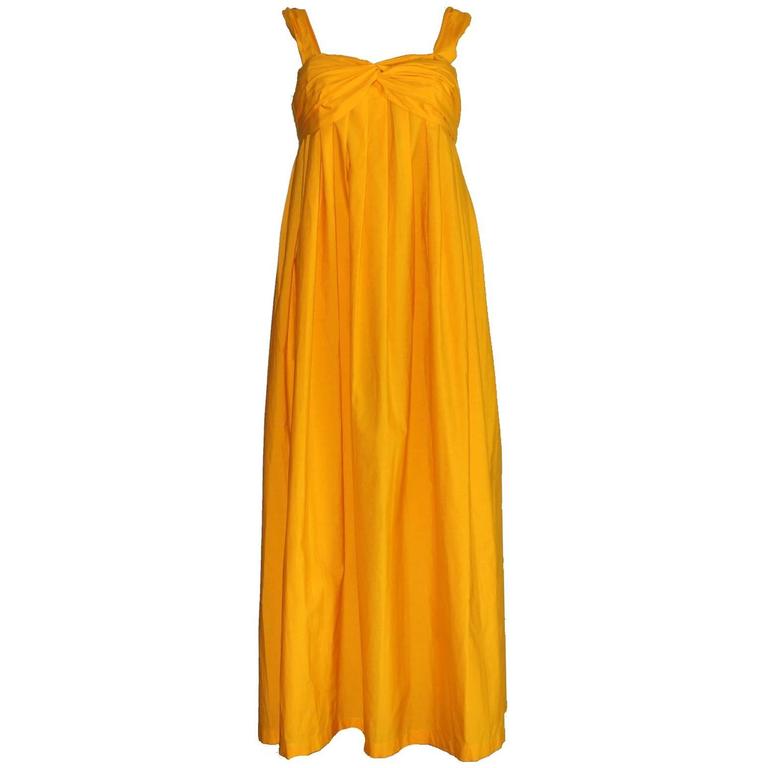 Hermes Paris Saffron Signature Orange Maxi Summer Dress For Sale at 1stdibs