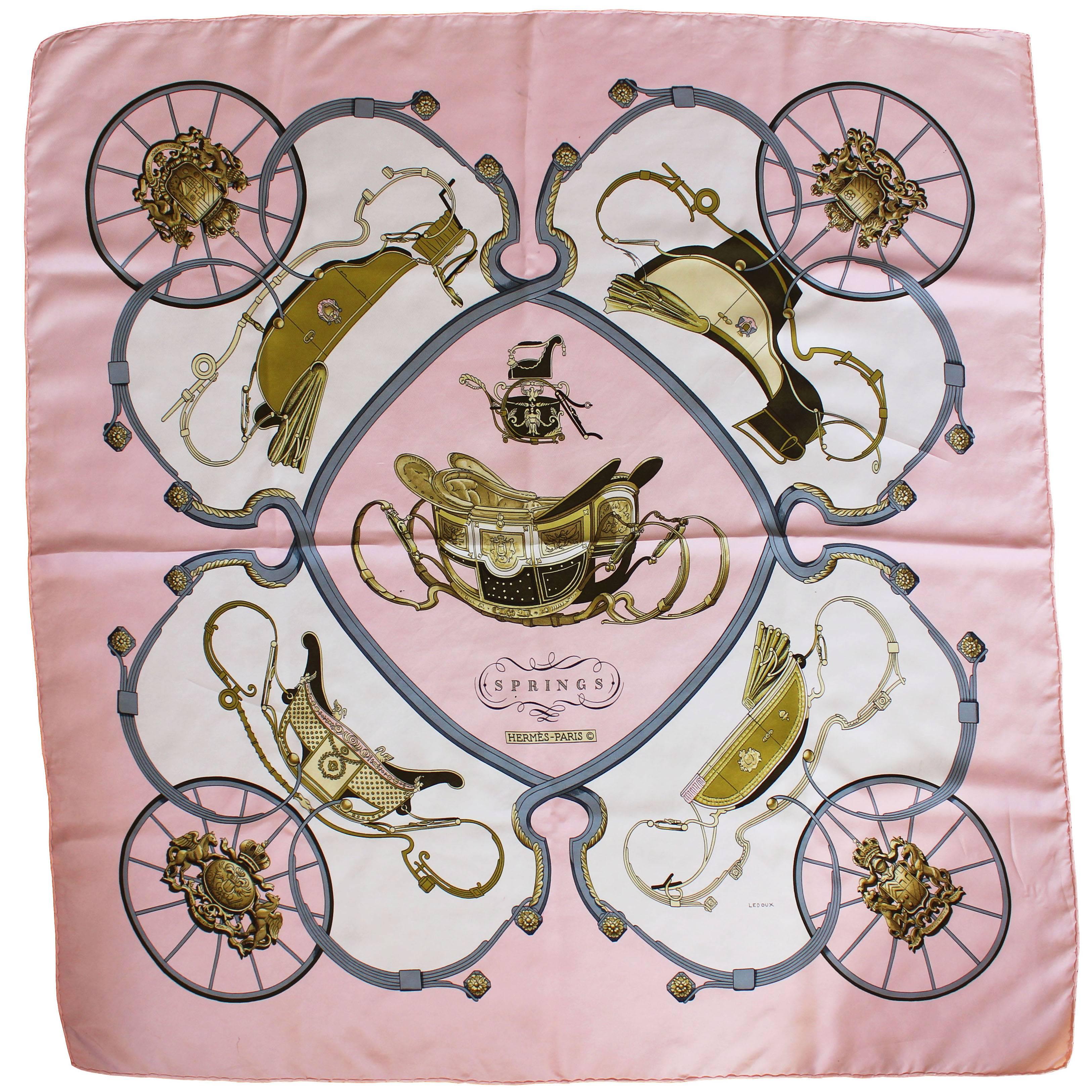 1980s Hermes "Springs" Silk Scarf