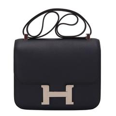 Hermes Indigo Epsom Constance 24cm Palladium Hardware