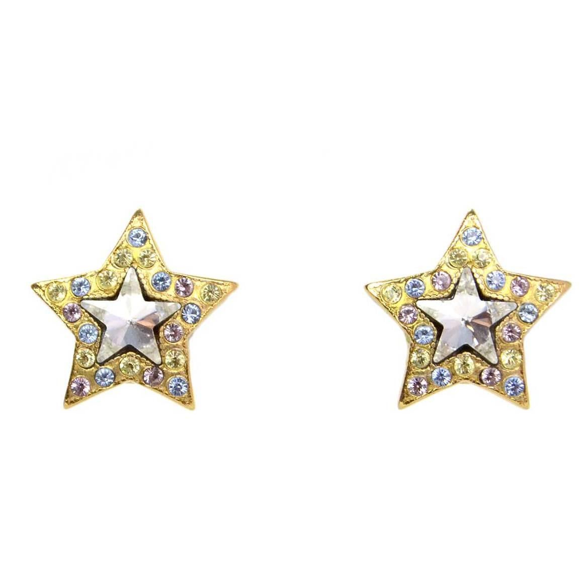 Salvatore Ferragamo Crystal Star Clip-On Earrings