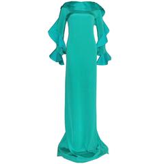 Glamourous Gucci Aqua Silk Evening Gown