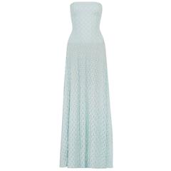 Missoni Babyblue Crochet Knit Corset Evening Gown