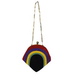 Retro 1960s Fully Beaded Rainbow Pierre Cardin Bag Clutch