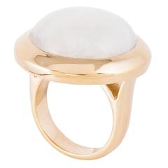 Mateo/Brown Kate Ring  18k Yellow Gold Vermeil and Rainbow Moonstone