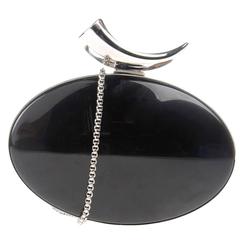 Giuseppe Zanotti NEW & SOLD OUT Black Horn Minaudieres Chain Evening Clutch