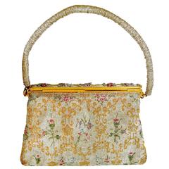 Vintage Art Deco 1930s French Beaded Tapestry Handbag
