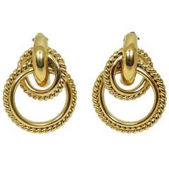Vintage 1980s Givenchy Double Hoop Earrings