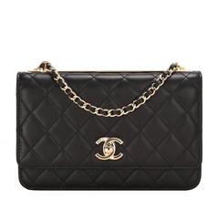 Chanel Black Quilted Lambskin Trendy CC Wallet On Chain (WOC)