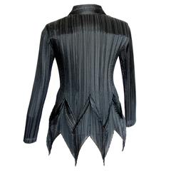Issey Miyake Schwarz plissierte Jacke mit spitzen Zöpfen Architektonische Sz 3