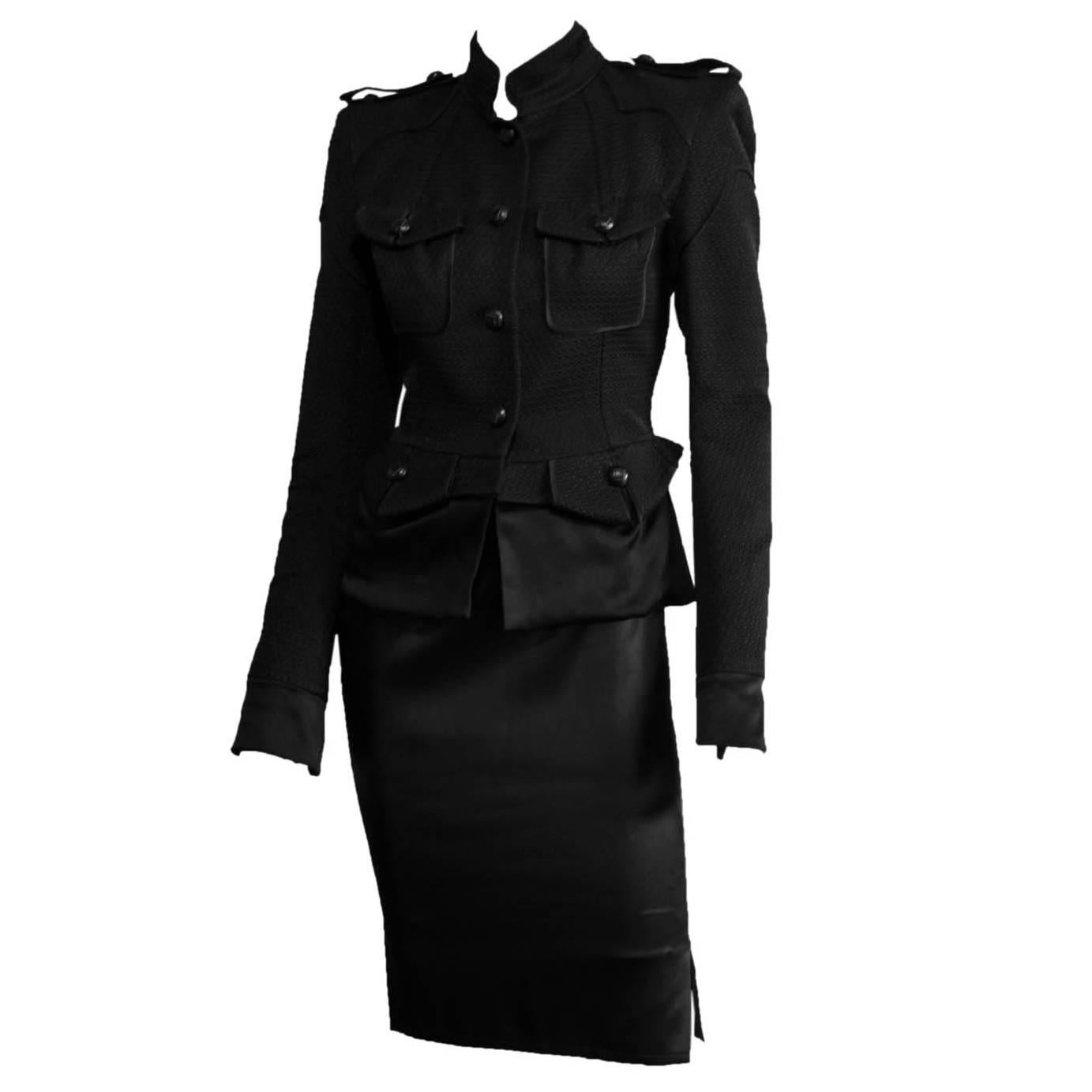 Free Shipping: Tom Ford YSL Rive Gauche FW 2004 Silk Chinoiserie Jacket 
Skirt!