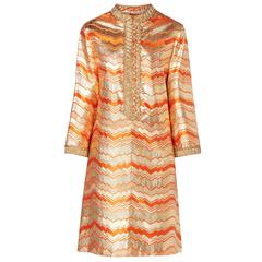 Saks 5th Avenue orange and gold kaftan, circa 1968