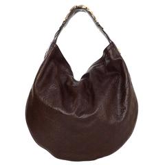 Gucci Brown Embossed Guccissima Leather Hobo Bag