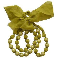 Lanvin Silk Covered Pearl Necklace  
